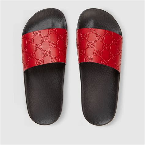 gucci red balmin slides|Gucci slide sandals.